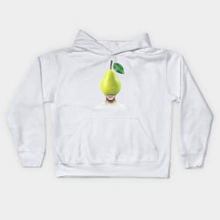 Pear head portrait Kids Hoodie